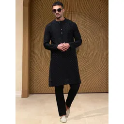 WHITE HEART Men Ethnic Motifs Kurta-picture-21