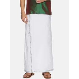 WHITE HEART Men Pure Cotton Solid Single Layer Dhoti-picture-38