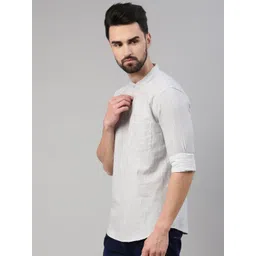 WHITE HEART Men Solid Daily Cotton Straight Kurta image 5