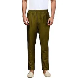 white heart Mens Viscose Blend Salwar Pyjama Pant | Elasticated Waistband with Inner Drawstring, Button Closure, Side Pockets| Regular Fit Ethnic Wear Churidar Pajama (Olive; S)-picture-12