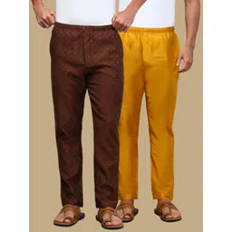 white heart Pack of 2 Mens Cotton Blend Ethnic Wear Ethnic Motifs & Solid Pyjama Men Pyjama-picture-30