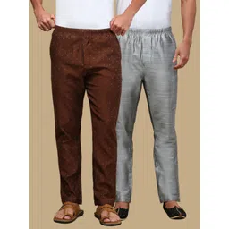 white heart Pack of 2 Mens Cotton Blend Ethnic Wear Ethnic Motifs & Solid Pyjama Men Pyjama-picture-25