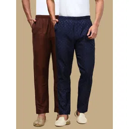 white heart Pack of 2 Mens Cotton Blend Ethnic Wear Solid & Ethnic Motifs Pyjama Men Pyjama-picture-27