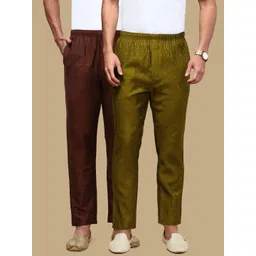 white heart Pack of 2 Mens Cotton Blend Ethnic Wear Solid & Ethnic Motifs Pyjama Men Pyjama-picture-23