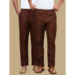 white heart Pack of 2 Mens Cotton Blend Ethnic Wear Solid & Ethnic Motifs Pyjama Men Pyjama-picture-31