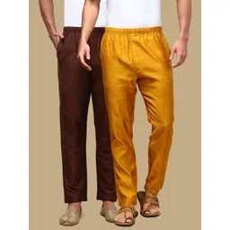 white heart Pack of 2 Mens Cotton Blend Ethnic Wear Solid & Ethnic Motifs Pyjama Men Pyjama-picture-32