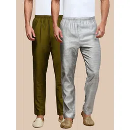 white heart Pack of 2 Mens Ethnic Motif Viscoseblend Pyjama with adjustable waistband and Side Pockets Men Pyjama-picture-37
