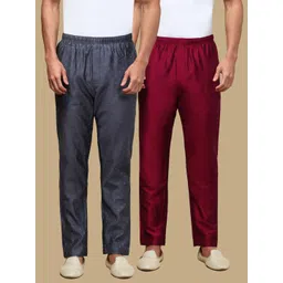 white heart Pack of 2 Mens Ethnic Motif Viscoseblend Pyjama with adjustable waistband and Side Pockets Men Pyjama-picture-38