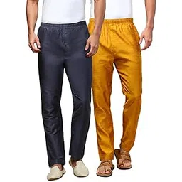white heart Pack of 2 Mens Viscose Blend Salwar Pyjama Pant | Elasticated Waistband with Inner Drawstring, Button Closure, Side Pockets| Regular Fit Ethnic Wear Churidar Pajama-picture-38