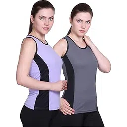 white moon Gym Tank Tops for Women Workout, Sleeveless Tshirt for Women Combo, Sports, Workout, Dry Fit, Anti-Odor Sports T Shirt, Lightweight & Breathable, Everyday, (Pack of 2)-picture-33