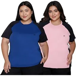 White Moon Plus Size Gym T Shirt for Women (Combo), Active Wear Gym, Sport, Running, Yoga & Swimming Gym T-Shirt, Polyester Drifit T Shirt/Top (Pack of 2)-picture-28