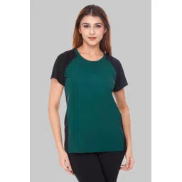White Moon Women Colourblocked Round Neck T-shirt-picture-15