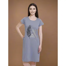 White Moon Women Printed Nightdress-picture-22