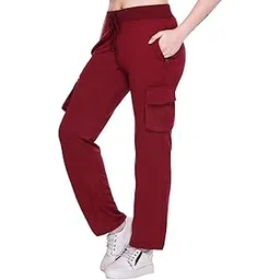 white moon Women's Cotton Regular Fit Mid Rise Cargo Gym Joggers Track Pants for Women-picture-20