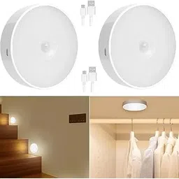White Motion Sensor Night Light for Home with Charging Battery Wireless Magnetic Self Adhesive Lamp for Wardrobe Cabinet Kitchen Cupboard Bedroom Stairs (2)-image-24