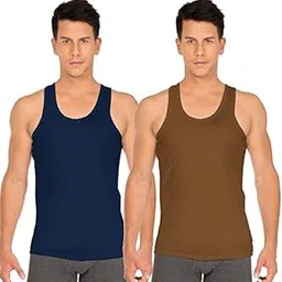 white rose Men's Cotton Vest Sleeveless Combo Pack (Pack of 2) Navy, Gold-picture-20