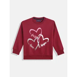 White Snow Girls Heart Print Sweatshirt-picture-42