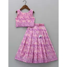 White World Girls Printed Ready To Wear Lehenga & Blouse-picture-16