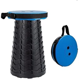 Whitecloud TRANSFORMING HOMES Plastic Retractable Folding Stool: For Travel, Fishing, Camping, And Garden Companion (36283-3, Blue)-picture-5