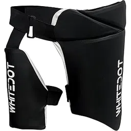 Whitedot Dot 3.1 Levlorn Cricket Combo Thigh Guard, Black and White (Youth Right Hand)-picture-21
