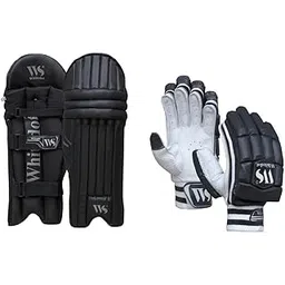 Whitedot Sports Combo Eleanor Black Cricket Batting and Leather Batting Gloves, Suitable for Mens/Adult/Large Right Hand-picture-13