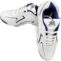 Whitedot Sports Cricket Stud Shoes for Men – White/Navy Blue | Lightweight & Durable Rubber Studs-picture-23