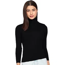 whiteheaven Solid Full Sleeves Highneck Sweater for Womens/Casual Pullover/Womens Turtle Neck/Highneck T-Shirt-picture-38