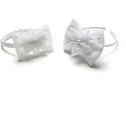 WhiteHouse Minis Premium 2 Pcs White Bow Hairband Set for Baby Girls – Elegant Baptism & Christening Accessories, Soft & Comfortable-picture-14
