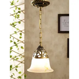 Whiteray Gold-Toned & White Aluminium Traditional Bell Shaped Ceiling Lamp-picture-35