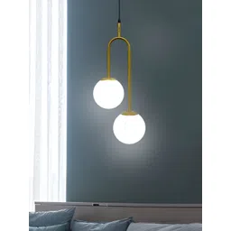 Whiteray Gold-Toned & White Metal Quirky Spherical Shaped Ceiling Lamp-picture-17