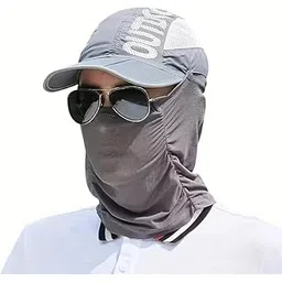 whixant Cap Mask for Summer | UV Protection Foldable Scarf Cum Hat | Outdoor Sun Protection Face Cover for Cycling, Running, Hiking | Breathable Lightweight Mask with Cap for Men & Women Multicolour-picture-33