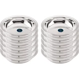 wiaa Stainless Steel Dahi Vada Plate For Halwa, Idli-vada, Chat, mendu wada Quarter Plate-picture-11