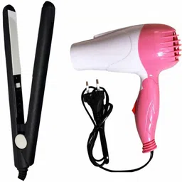 WIB Portable Mini Hair Flat Iron Straightener With Stylish Professional hair Dryer Personal Care Appliance Combo-picture-12