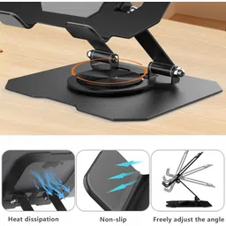 Wicrotec Aluminium Tablet Rotating Base Foldable Compatible For 4-13 Inch Ipad & Mobile Holder image 3