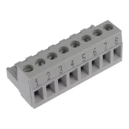 WIELAND ELECTRIC TERMINAL BLOCK PLUGGABLE, 8 POSITION, 22-12AWG, 25.340.0853.0 image 1