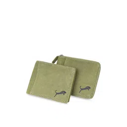 WILD EDGE Olive-Green Solid Genuine Leather Accessory Gift Set-picture-40