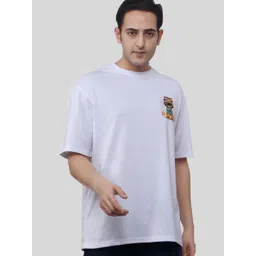 WILD ELEPHANT Men Graphic Printed Round Neck Cotton Oversized T-shirt-image-28