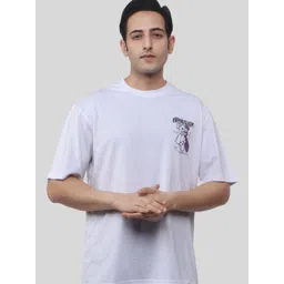 WILD ELEPHANT Men Graphic Printed Round Neck Cotton Oversized T-shirt-image-29