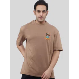 WILD ELEPHANT Men Graphic Printed Round Neck Cotton Oversized T-shirt-image-30