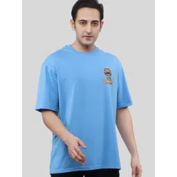 WILD ELEPHANT Men Graphic Printed Round Neck Cotton Oversized T-shirt-image-33