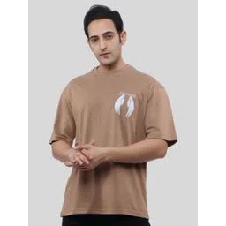 WILD ELEPHANT Men Graphic Printed Round Neck Cotton Oversized T-shirt-image-37