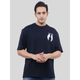 WILD ELEPHANT Men Graphic Printed Round Neck Cotton Oversized T-shirt-image-38