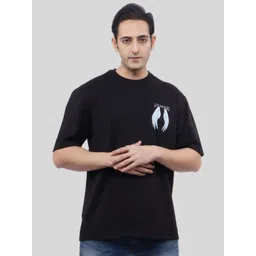 WILD ELEPHANT Men Graphic Printed Round Neck Cotton Oversized T-shirt-image-39