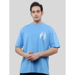 WILD ELEPHANT Men Graphic Printed Round Neck Cotton Oversized T-shirt-image-40