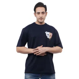 WILD ELEPHANT Men Graphic Printed Round Neck Cotton Oversized T-shirt-image-15