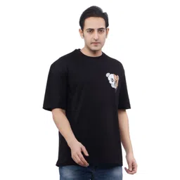 WILD ELEPHANT Men Graphic Printed V-Neck Cotton T-shirt-image-17