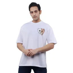 WILD ELEPHANT Men Oversized Graphic Printed Round Neck Cotton T-shirt-image-14