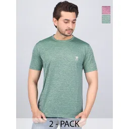 WILD ELEPHANT Men Pack Of 2 Solid T-shirt-image-11