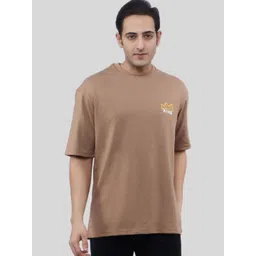 WILD ELEPHANT Men Printed Drop-Shoulder Sleeves Oversized T-shirt-image-47