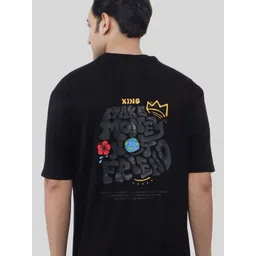 WILD ELEPHANT Men Printed Drop-Shoulder Sleeves Oversized T-shirt-image-48